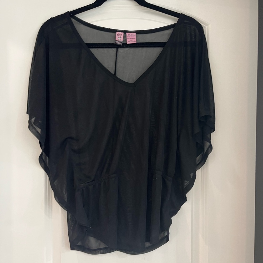Sheer black swim cover up: perfect going out with bralette or pool/beach coverup